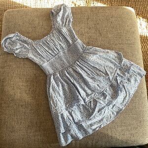 Hollister Dress Womens M Blue and white Milkmaid Babydoll